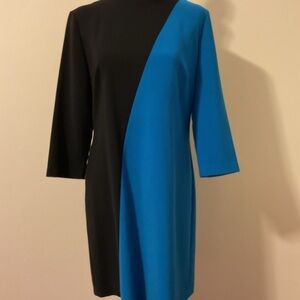 Ann Taylor Elegant Black and Blue Women's Dress